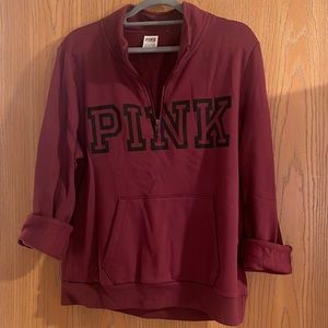 Women’s PINK half zip sweatshirt